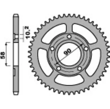 Nářadí na motocykly PBR Ocelová standardní zadní řetězová kola 281 - 520 281.45.C45