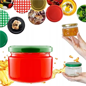 Sklenice 5x ZAVAŘOVACÍ SKLENICE POMA 265 Ml SE ŠROUBOVACÍM UZÁVĚREM NA MIÓD DŻEM Sklenice Dezert Paštika