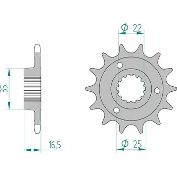 Nářadí na motocykly Ocelová standardní přední řetězová kola AFAM 52613 - 525 52613-14