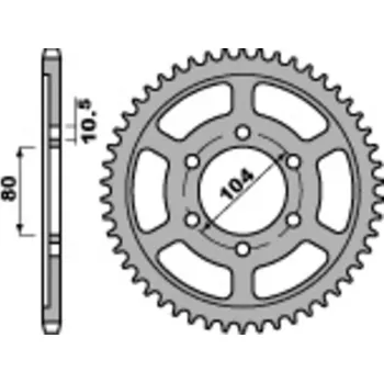 Nářadí na motocykly Ocelová standardní zadní řetězová kola PBR 4359 - 525 4359.43.C45