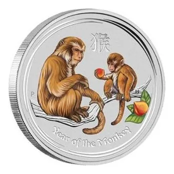 Perth Mint Australian Lunar Series II stříbrná mince 1oz 2016 Year of the Monkey barvená