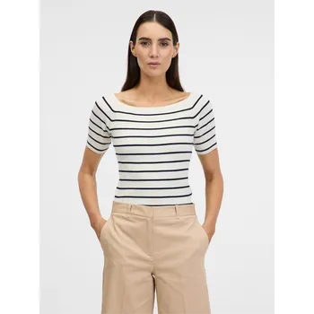 Dámské tričko Krémové dámské tričko s tříčtvrtečním rukávem ORSAY - Dámské Orsay šedá 3286264