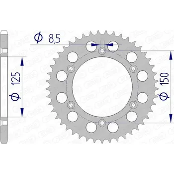 Nářadí na motocykly Hliníková zadní rozeta AFAM 72304 - 520 72304N-40