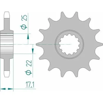 Nářadí na motocykly Ocelová standardní přední řetězová kola AFAM 20405 - 525 20405-13