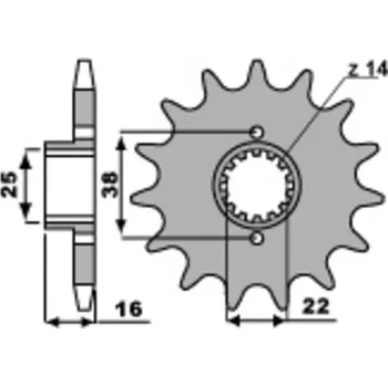 Nářadí na motocykly PBR Ocelová standardní přední řetězová kola 2050 - 525 2050.15.18NC