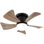 Globo 03609H HINES - Stropní LED ventilátor s dálkovým ovladačem, LED 9W, 2700-6500K, Ø 40cm, imitace dřeva (LED stropní ventilátor stmívatelný ovladačem v imitaci dřeva)