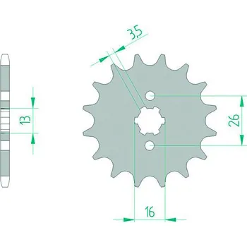 Nářadí na motocykly Ocelová standardní přední řetězová kola AFAM 22100 - 420 22100-12