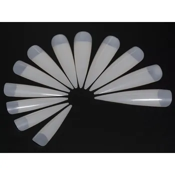 Ráj nehtů - nehtové tipy Stiletto přírodní extra dlouhé - vel.0-11, 24 ks