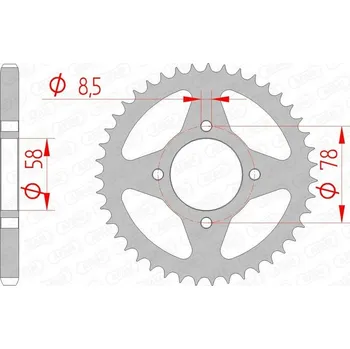 Nářadí na motocykly Ocelové standardní zadní kolo AFAM 14201 - 428 14201-42