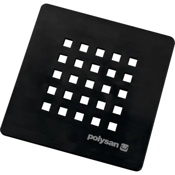 Sifon Polysan Treneca Čtvercová krytka sifonu, černá mat, 85999.21
