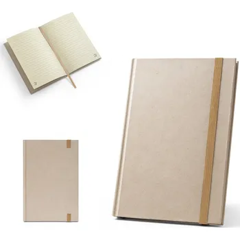 DICKINSON. Zápisník formátu A5 v pevné vazbě vyrobený z papíru cukrové třtiny (80% cukrové třtiny) s linkovanými stránkami bez potisku bez potisku 20 bez potisku