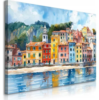 Obraz OBRAZ NA ZEĎ DO OBÝVACÍHO POKOJE LOŽNICE AKVARELY ARCHITEKTURA BUDOVY PLÁŽ 40x30