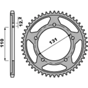 Nářadí na motocykly Ocelová standardní zadní řetězová kola PBR 4585 - 525 4585.44.C45