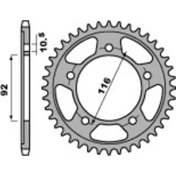 Nářadí na motocykly Ocelová standardní zadní řetězová kola PBR 4542 - 530 4542.42.C45