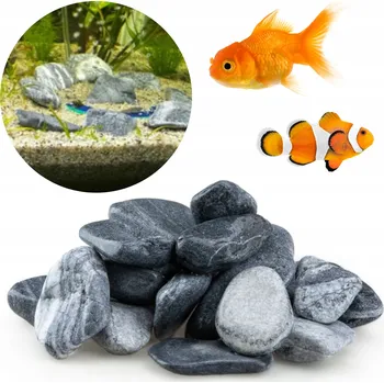 Dekorace do akvária Akvarijní Oblázek Zebra 1kg 3-8cm