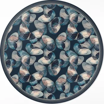 Koberec Kulatý Koberec koberec s designovým vzorem ⌀ 140 cm Motýli, krásný hmyz