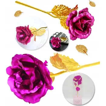 umělá květina STABILIZOVANÁ RŮŽE RŮŽOVÁ OZDOBNÁ KRABIČKA JAKO DÁREK ZLATÝ STONEK JAKO DÁREK