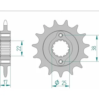Nářadí na motocykly Ocelová standardní přední řetězová kola AFAM 52612 - 520 52612-15