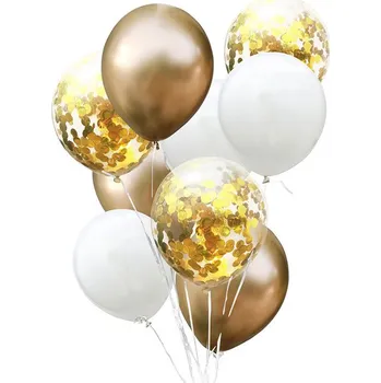 Balónek Lesklé chromované BALÓNKY ZLATÉ KONFETY shiny F8a