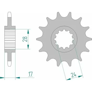 Nářadí na motocykly Ocelové standardní přední kolo AFAM 20516 - 520 20516-15
