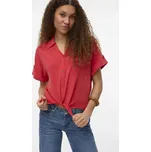 Vero Moda dámská halenka Fleur s krátkým rukávem červená Velikost: M