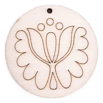 Dřevěný polotovar na výrobu bižuterie - ornament