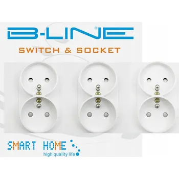 Elektrická zásuvka Elektrická zásuvka B-line 3 zásuvky nástěnné s uzemněním bílá