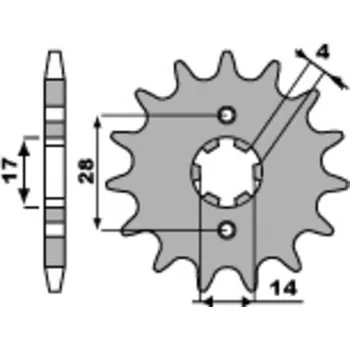 Nářadí na motocykly PBR Ocelová standardní přední řetězová kola 2118 - 428 2118.13.18NC