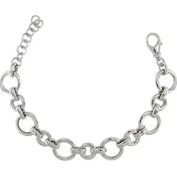 Náramek Stříbrný náramek kulatá oka délka náramku 17+3cm