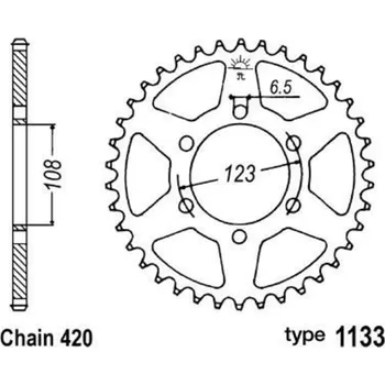 Nářadí na motocykly B1 Ocelové standardní zadní kolo - 420 JBL410S00B