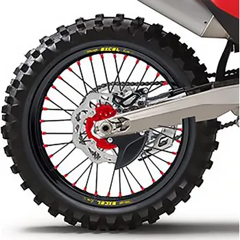 Nářadí na motocykly HAAN WHEELS Kompletní zadní kolo 18x2,15x36T Černý ráfek/černý náboj/černé paprsky/červené matice paprsků 136012/3/6/3/6