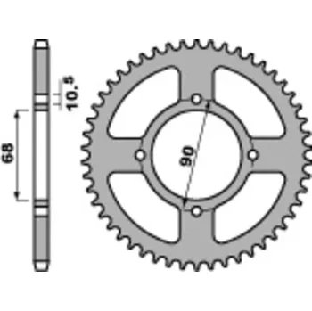 Nářadí na motocykly Ocelová standardní zadní řetězová kola PBR 256 - 520 256.42.C45