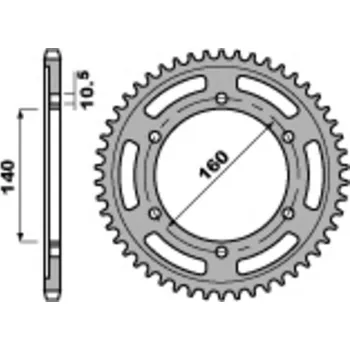 Nářadí na motocykly PBR Ocelová standardní zadní řetězová kola 502 - 530 502.44.C45