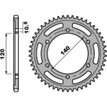 Nářadí na motocykly PBR Ocelová standardní zadní řetězová kola 498 - 530 498.40.C45