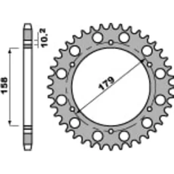 Nářadí na motocykly Ocelová standardní zadní řetězová kola PBR 4427 - 525 4427.45.C45