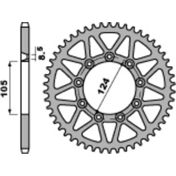 Nářadí na motocykly Ocelová standardní zadní řetězová kola PBR 3505 - 520 3505.51.C45
