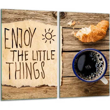 Obraz 2x SKLENĚNÁ OCHRANNÁ DESKA NA SPORÁK KÁVA 7v1