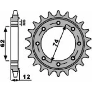 Nářadí na motocykly Ocelová standardní přední řetězová kola PBR 2196 - 525 2196 21 18NC