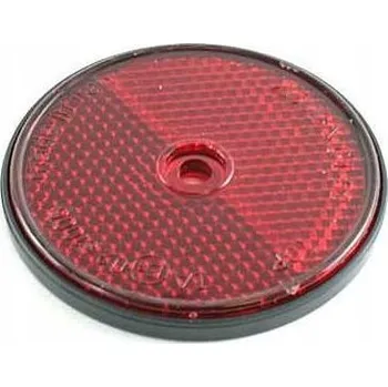 Příslušenství osvětlení automobilu ODRAZKA kulatý červená UNIVERZÁLNÍ 63 MM odrazka s otvorem