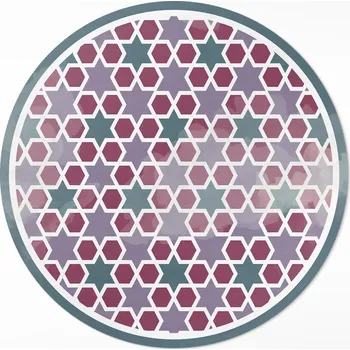 Koberec Koberec Kulatý Interiérový ⌀ 150 cm Geometrické hvězdičky, jemná mozaika