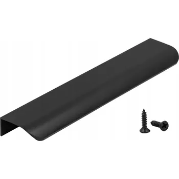 Nábytkové kování Nábytková úchytka hranová, černá matná, 20 x 4 x 1,8 cm