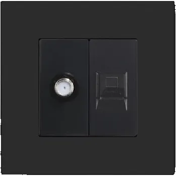 Elektrická zásuvka INTERNETOVÁ ZÁSUVKA SATELITNÍ ANTÉNNÍ KONEKTOR F PLASTOVÁ ZÁSUVKA RJ45 CAT5e