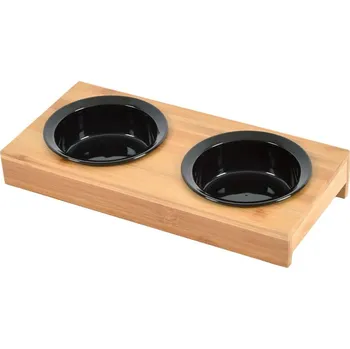 Miska pro psa Bambusový set misek s podstavcem pro psa ø 12 cm – Love Story ID_1730210