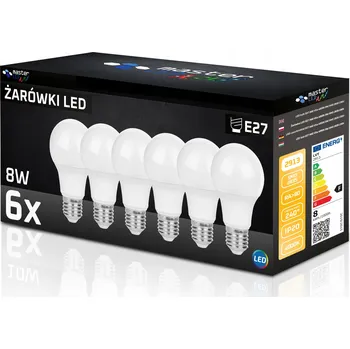 Žárovka 6x LED žárovka E27 10W teplá bílá 2700K 800lm baňka A60 230V sada