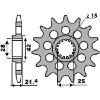 Nářadí na motocykly PBR Ocelová standardní přední řetězová kola 2150 - 525 2150.16.18NC