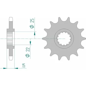 Nářadí na motocykly Ocelová standardní přední řetězová kola AFAM 24506 - 525 24506-14