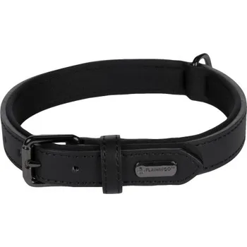 Flamingo Binti Kožený obojek s neoprenem Černá M + CashBack 20 Kč