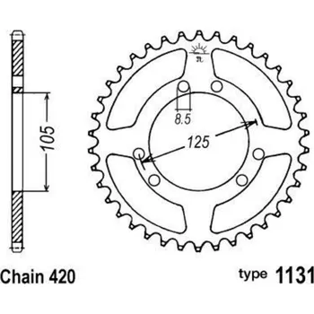 Nářadí na motocykly B1 Ocelové standardní zadní kolo - 420 JBL400S00B