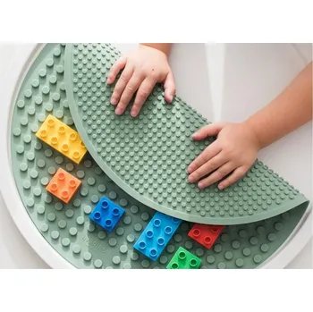 Hrací deka INSPIRE MY PLAY INSPIRE-MY PLAY - rolovací oboustranná stavební podložka - zelená