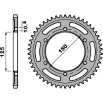 Nářadí na motocykly Ocelová standardní zadní řetězová kola PBR 4454 - 525 4454.42.C45